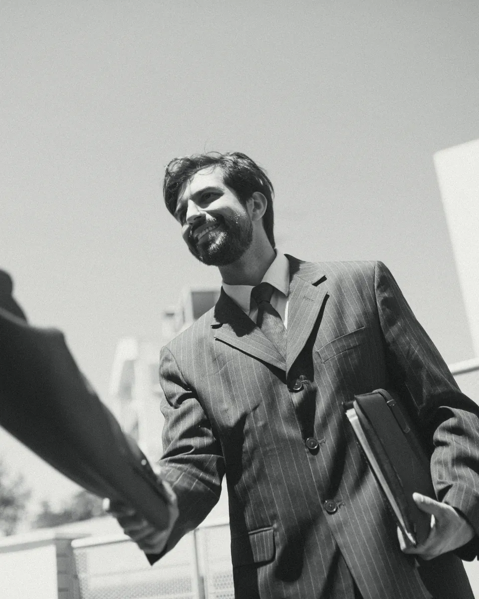 Two businessmen shaking hands